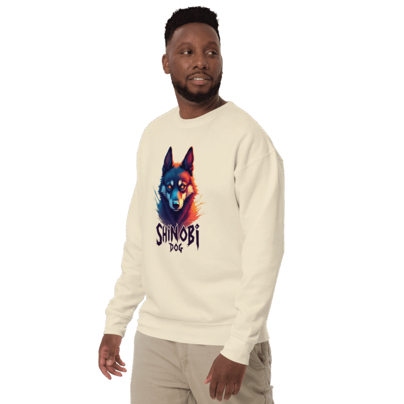 Shinobi Dog Unisex Premium Sweatshirt – Soft Fleece Streetwear Hoodie – Oversized Fit - Image 8
