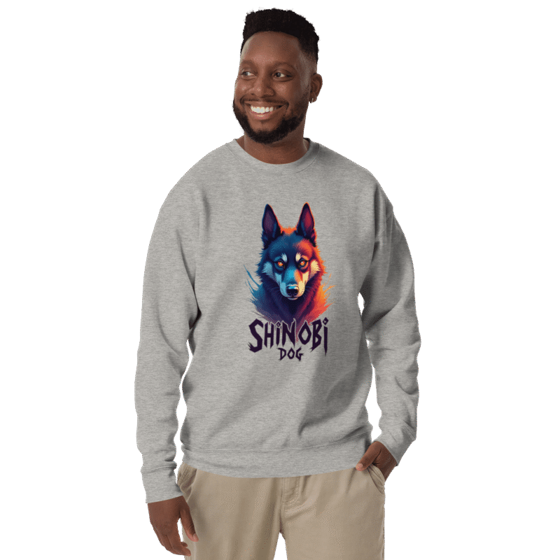 Shinobi Dog Unisex Premium Sweatshirt – Soft Fleece Streetwear Hoodie – Oversized Fit - Image 9