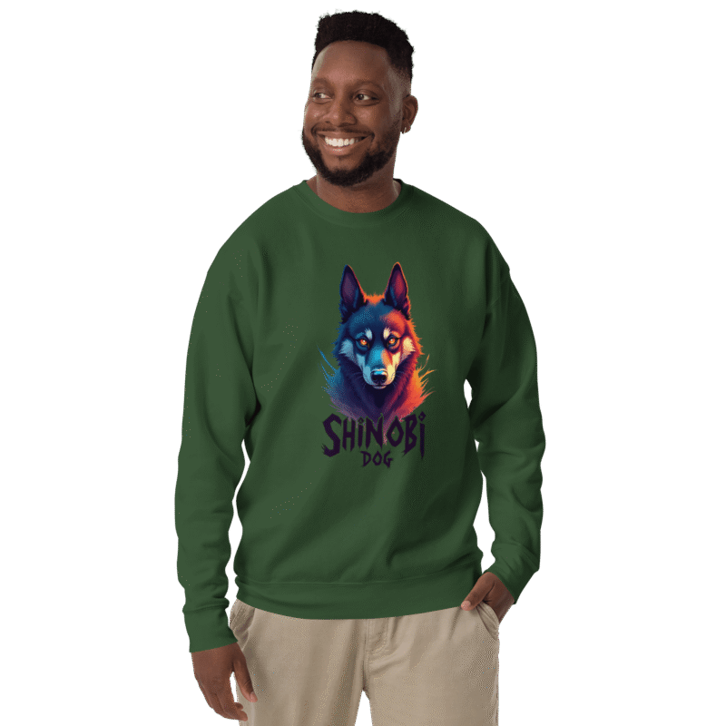 Shinobi Dog Unisex Premium Sweatshirt – Soft Fleece Streetwear Hoodie – Oversized Fit - Image 11