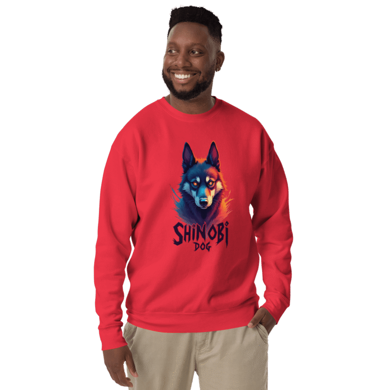 Shinobi Dog Unisex Premium Sweatshirt – Soft Fleece Streetwear Hoodie – Oversized Fit - Image 12