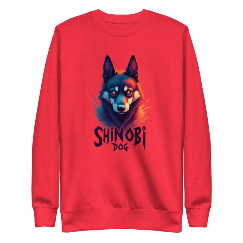 Shinobi Dog Unisex Premium Sweatshirt – Soft Fleece Streetwear Hoodie – Oversized Fit - Image 7