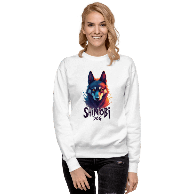Shinobi Dog Unisex Premium Sweatshirt – Soft Fleece Streetwear Hoodie – Oversized Fit - Image 4