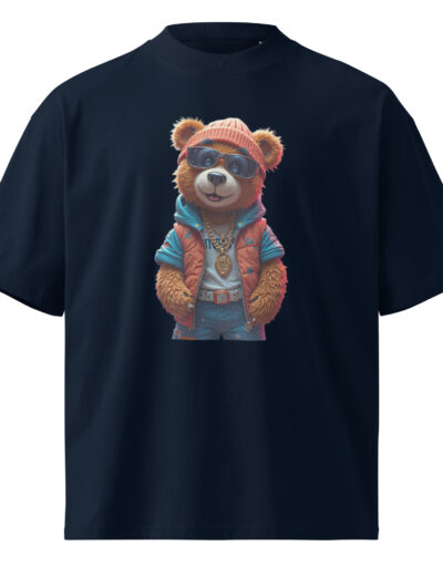 Unisex organic oversized high neck t-shirt